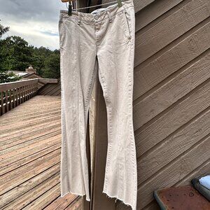 Martin + Osa Vintage Cream Flare Jeans with Raw Hem